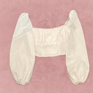 Princess polly white puff sleeve blouse